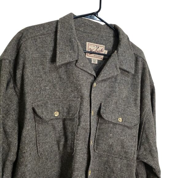 Vintage Woolrich Wool Shirt Jacket Brown 2XL John Rich Woolen Mills - Picture 2 of 8